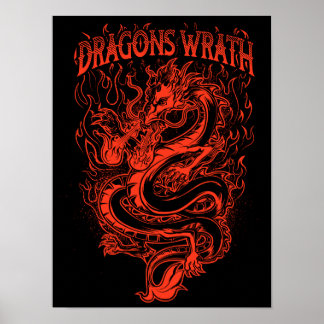 Poster Dragons Wrath Red