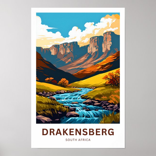 Poster Drakensberg Afrique du Sud Imprimer (Devant)