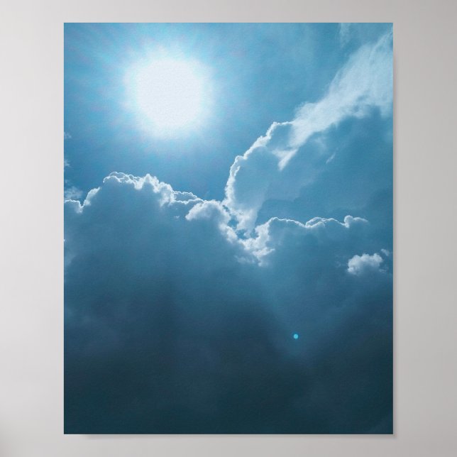Poster-Dramatisches Sonnenlicht durch Wolken Poster (Vorne)