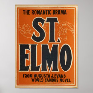 Poster Drame romantique, 'St. Le Théâtre Vintage d'Elmo