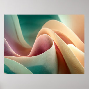 Poster Drapé abstrait avec dégradé pastel fluide