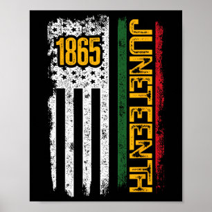Poster Drapeau 2024 Histoire noire Vintage 1865 Juneteent