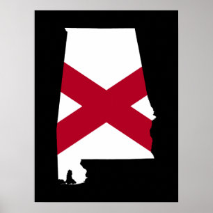 Poster Drapeau Alabama