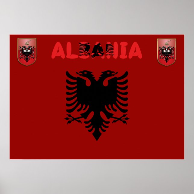 Poster Drapeau albanais (Devant)