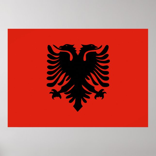 Poster Drapeau Albanie (Devant)