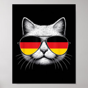 Poster Drapeau allemand drôle Chat Allemagne Héritage Pri