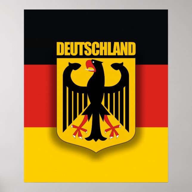 Poster Drapeau allemand et armoiries (Devant)