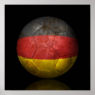 Poster Drapeau Allemand Porté Football Ball