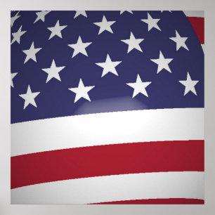 POSTER DRAPEAU AMÉRICAIN