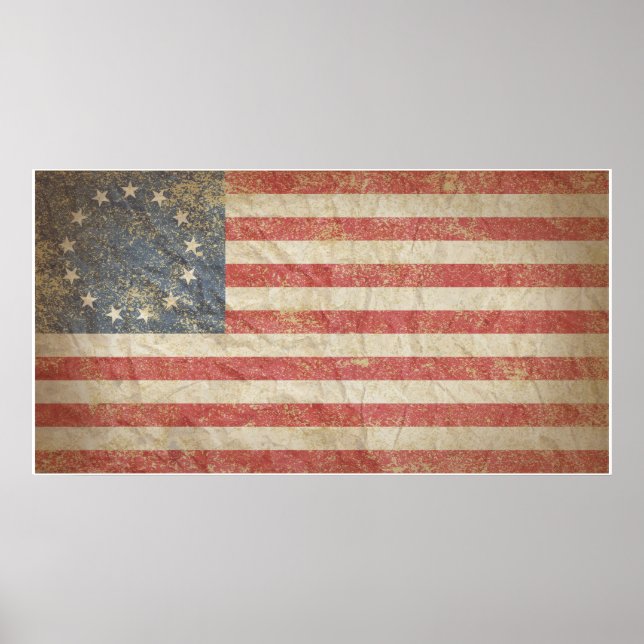 Poster Drapeau américain 1776 (Devant)