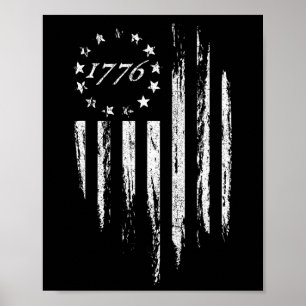 Poster Drapeau Américain 1776 Betsy Ross 13 Étoiles Usa 4