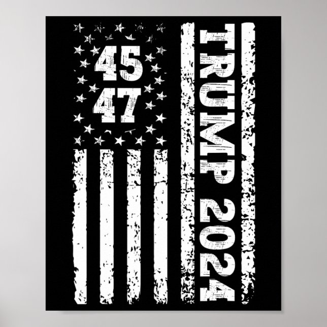 Poster Drapeau américain 2024 Trump 47 (Devant)