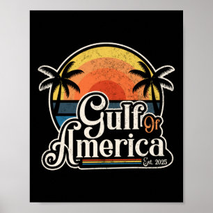 Poster Drapeau Américain 2025 Du Golfe D'Usa Est