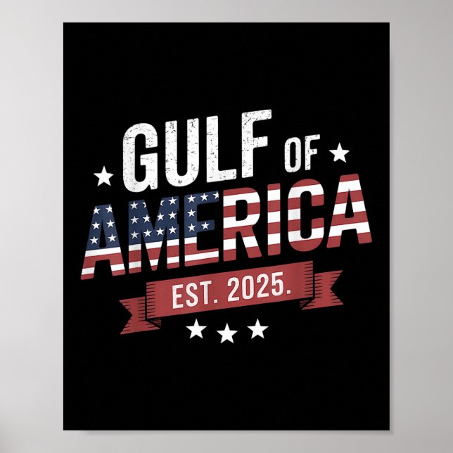 Poster Drapeau Américain 2025 Golfe Rétro Mexique (Devant)