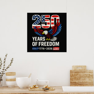 Poster drapeau américain 250e anniversaire américain