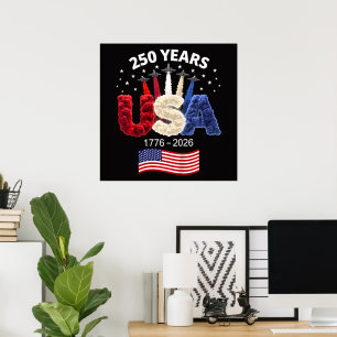 Poster Drapeau américain 250e anniversaire des États-Unis