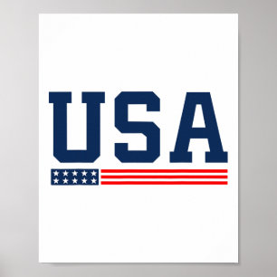 Poster Drapeau américain 4 juillet Fier Américaine Femmes
