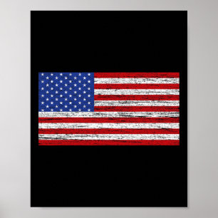 Poster Drapeau américain 4 juillet USA Patriotique