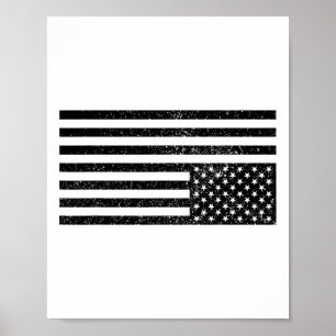 Poster Drapeau américain à l'envers