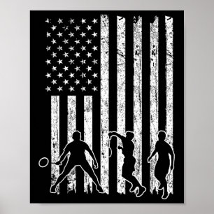 Poster Drapeau américain Badminton Chemise Hommes Usa Dra