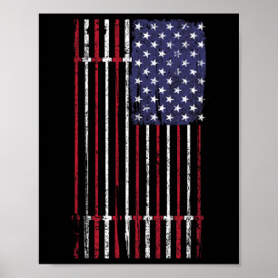 Poster Drapeau américain Barbell pour femmes hommes