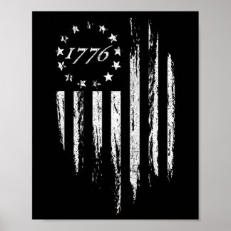 Poster Drapeau américain Betsy Ross 13 étoiles 4 juillet