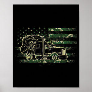 Poster Drapeau américain camouflage patriotique routier s