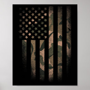 Poster Drapeau américain camouflage Usa tactique militair