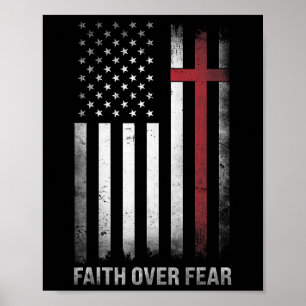 Poster Drapeau américain chrétien Usa foi chrétienne amér