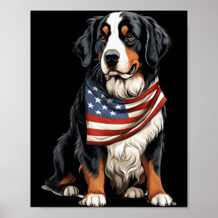 Poster Drapeau américain de Berne Propriétaire de berger