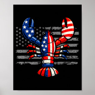 Poster Drapeau américain de homard patriotique Fruits de 