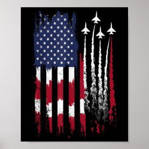 Poster Drapeau américain de la Force aérienne Patriotique