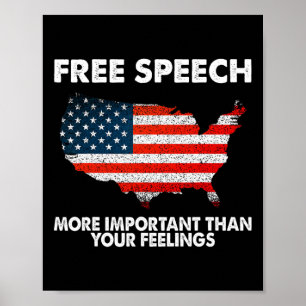 Poster Drapeau américain de la liberté d'expression répub