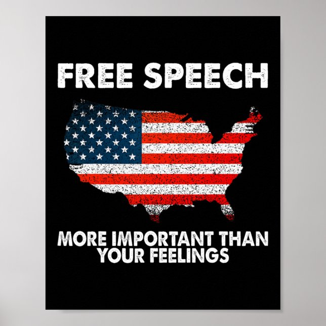 Poster Drapeau américain de la liberté d'expression répub (Devant)