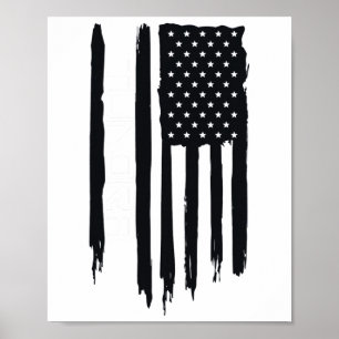 Poster Drapeau américain de la toundra robuste d'Alaska U