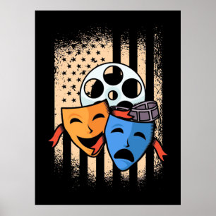 Poster Drapeau américain de l'acteur de théâtre