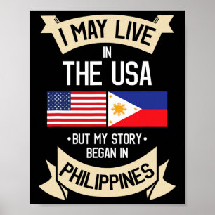 Poster Drapeau américain des Philippines Cadeaux de racin