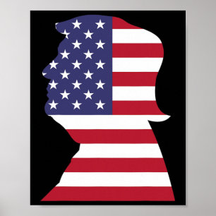 Poster Drapeau américain Donald Trump Président Républica