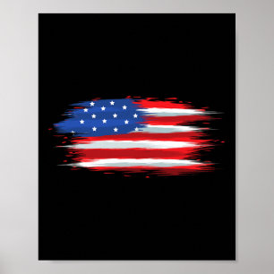 Poster Drapeau américain drôle patriotique 4 juillet jour