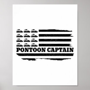 Poster Drapeau américain du capitaine Patriotic