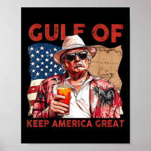 Poster Drapeau Américain Du Golfe Des États-Unis