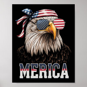 Poster Drapeau américain Eagle Drapeau américain 4 juille
