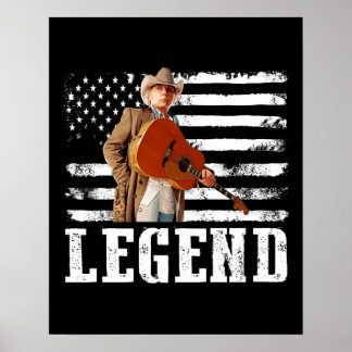 Poster Drapeau américain en détresse Dwight Yoakam Singer