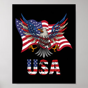 Poster Drapeau américain États-Unis d'Amérique 4e De