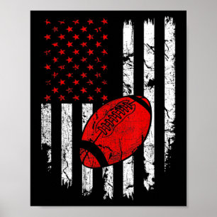 Poster Drapeau américain Football USA Patriotique Sport L