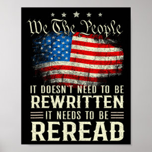 Poster Drapeau américain La constitution des États-Unis d