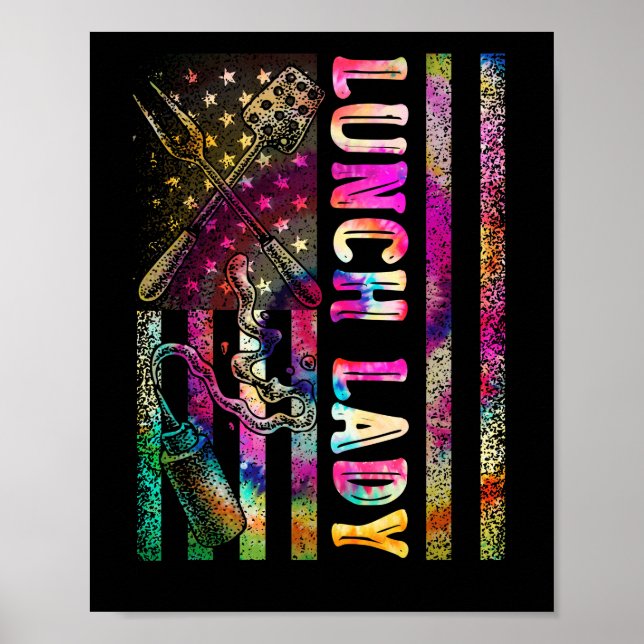 Poster Drapeau Américain Lady Retour À L'École Chef Cook (Devant)