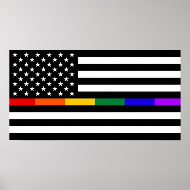 Poster Drapeau américain LGBTQ (Devant)