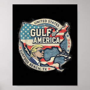 Poster Drapeau Américain M Du Golfe De L'Amérique Est 202