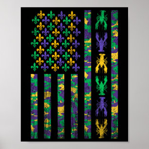 Poster Drapeau américain Mardi Gras Chemises Hommes Femme
